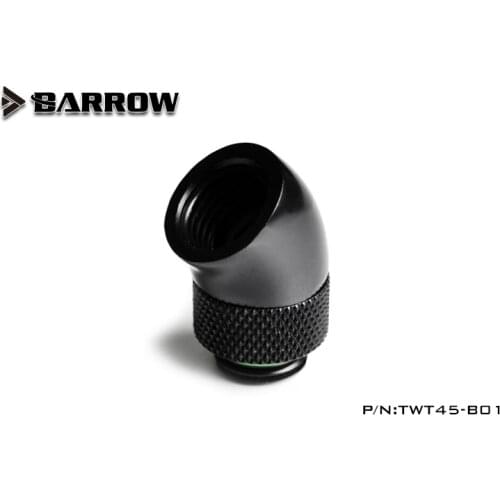 Barrow Black White Silver G1 / 4 '' thread 45 degree Rotary Fitting Adapter Rotating 45 degree water cooling Adapter TWT45-B01