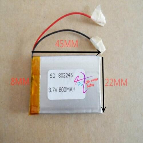 Best battery brand 3.7V tablet battery 802245 082245 MP4 MP5 MP3 wireless headset 800MAH