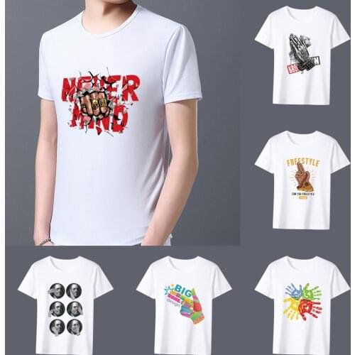 Fashionable Mens All-match T-shirt Trend Hand Pattern Printing Series O-neck Casual Commuter Comfortable Mens Slim Shirt Top