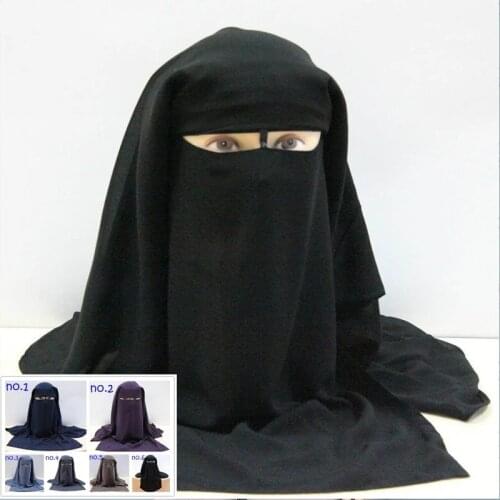 Islamic Niqab Burqa Bonnet Hijab Cap veil Muslim Bandana Scarf Headwear Black Face Cover Abaya Style Wrap head covering