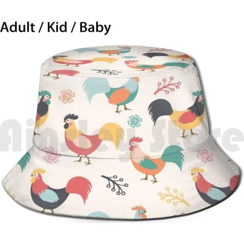 Chicken Bucket Hat Adult kid baby Beach Sun Hats Chicken Mom Chicken Dad Chicken Chicken For Women Chicken Mom Chicken For