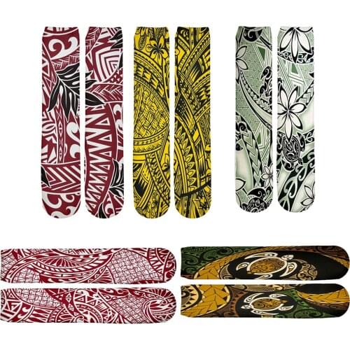PLstar Cosmos Polynesia Tattoo Tribal Patten Gift Harajuku Streetwear Long Sock Funny 3DPrinted Man/Woman Casual Dropshipping -1