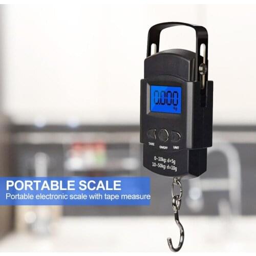 Mini Portable Digital Scale Hand Held Hanging Hook Weighing with Back Light