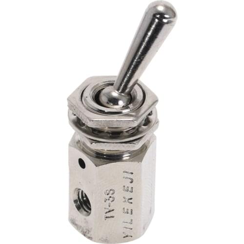 Position 2 Way Air Pneumatic Knob Control ON OFF Toggle Valve TV-3S Pneumatic Switch Valve