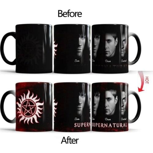 Drop Shipping 1Pcs New 350ml Creative Supernatural Color Changing Mugs Coffee Milk Ceramic Cups Best Gift for Children Friends