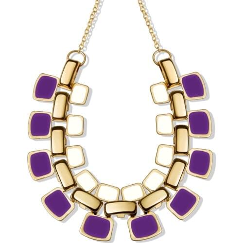 QCOOLJLY Trendy Necklaces Pendants Link Chain Collar Long Enamel Statement Fashion Necklace Women Jewelry Gift