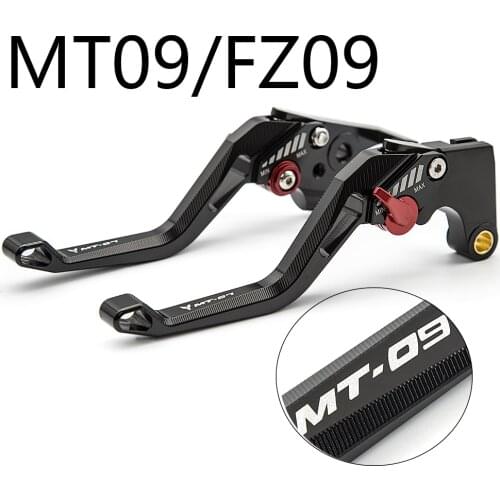 Logo MT09 Brake Clutch Lever For Yamaha MT09 MT 09 MT-09 2015-2020 Adjustable Aluminum Motorcycle 3D Levers Handles + Grips