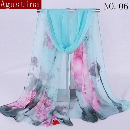 Summer silk floral scarf fashion head scarves ladies spring luxury brand woman beach stoles ladies shawls and wraps ponchos