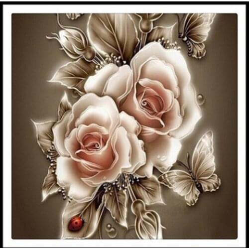 Rhinestone painting crystal Home Decor DIY Diamond painting Rose &butterfly 3D cross stitch pattern diamond embroidery with box