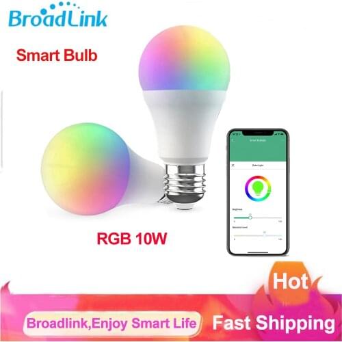 Broadlink RGB Wifi Smart Bulb 10W E26 E27 Led Lamp Smart Home Remote Control Bulbs Via Broadlink APP Work with Alexa Google Home