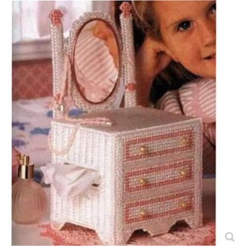 Three-dimensional embroidered thick line 5D handmade homemade material package wool cross-stitch tissue box square dresser