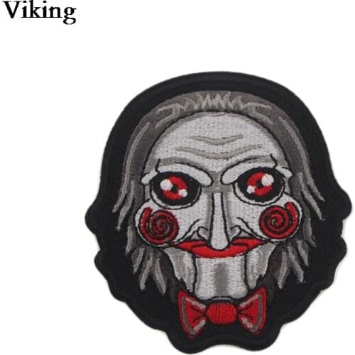 Billy The Puppet Patch for Clothing Iron on Embroidered Sewing Applique Horror Sew On Fabric Badge Diy Patch for Cool Guys G0241