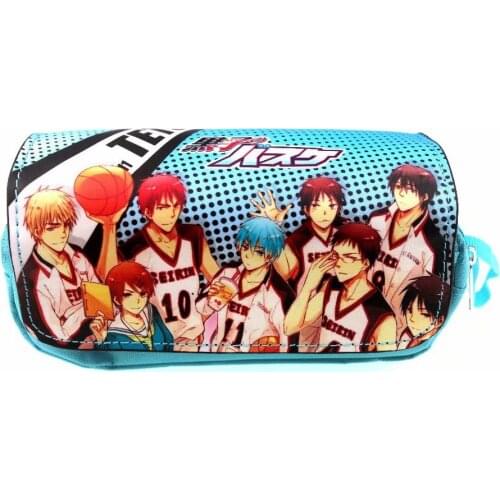 Large Capacity Zipper Pouch Leather Canvas Pen Bag Pencil Case Creative Cartoon Anime Stationery Container Holder Cosmetic Bags