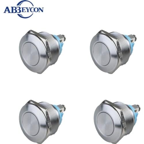 ABBEYCON 22mm IP67 stainless steel flat round head waterproof push button switch