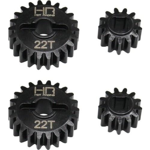 HR CNC machined steel 13T-22T Overdrive Portal gear set for Axial Capra 1.9 UTB