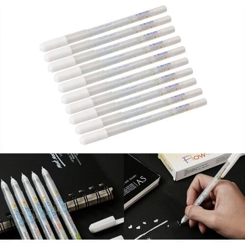 1PC White Hook Liner Pens Signature Marker Black Paper Highlighter Reviser 0.8mm
