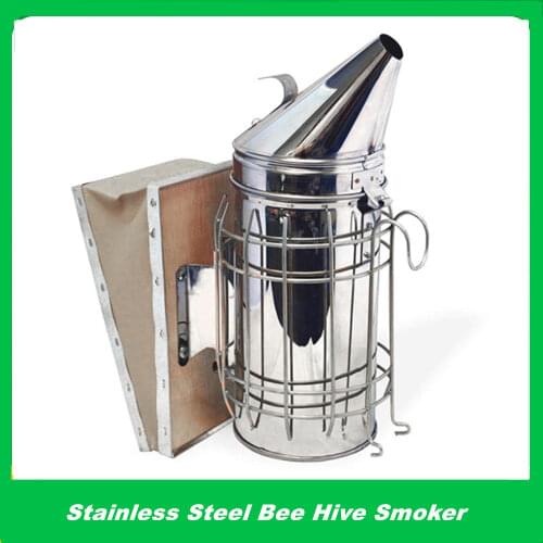 1 pcs Stainless Steel Manual Bee Smoke Transmitter Kit Beekeeping Tool Apiculture Beekeeping Tool Bee Smoker Smoke Sprayer