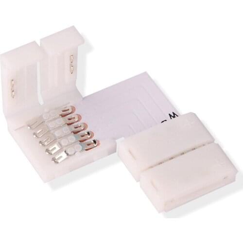 10pcs Solderless Connector LED Strip Clip, 5 pin RGBW LED Strip Connector For 12mm width 5050 Light Strips