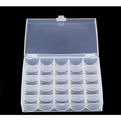 25 Grid Clear Storage Case Household Sewing Empty Bobbin Box