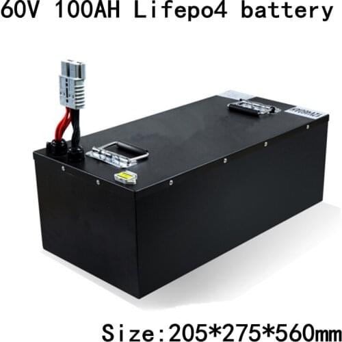 60V 100AH High Power RV Lifepo4 Battery Pack with 120A BMS for Solar Storage Electric Motorcycle Patrol Vehicles + 10A Charger