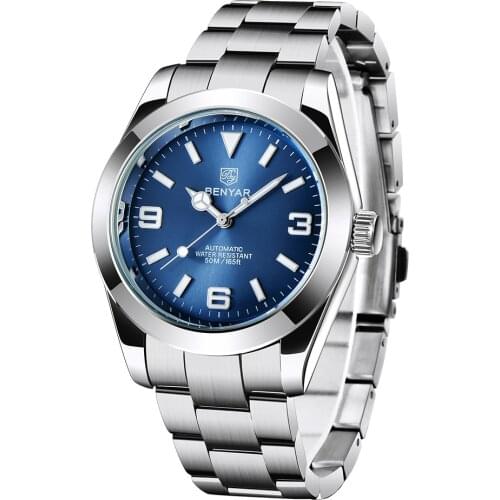 BENYAR BY-5177 Neue Luxus Edelstahl Automatische Mechanische Männer Uhren Top Marke Wasserdichte Männer Armbanduhr