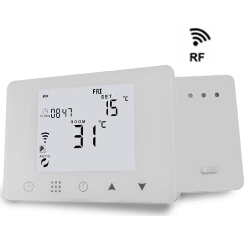 RF Wireless Room Thermostat Set for Gas Boiler Heating or Water Floor Heating Remote Control Temperature Controller