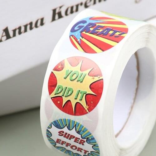 Children Reward Stickers Creative School Supplies Reward Cute Star Sticker Circle Kids Toy Stickers