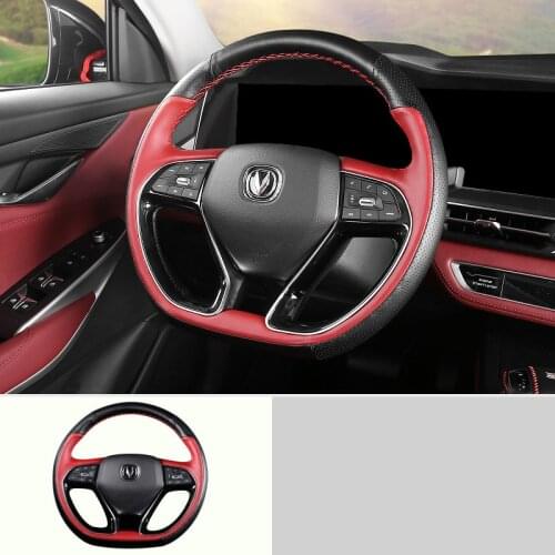 For Changan cs75 plus 2021 DIY custom leather car interior steering wheel cover car accessories