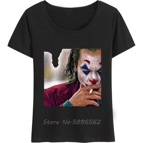 2019 Joaquin Phoenix Joker Cool T Shirt Women Summer New White Casual Femme Girl t-shirt Streetwear Tshirt