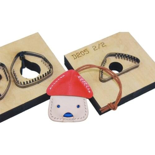 Mushroom Head Small House Access Control Card Set Pendant IC ID Card Handmade Leather Laser Knife Mold