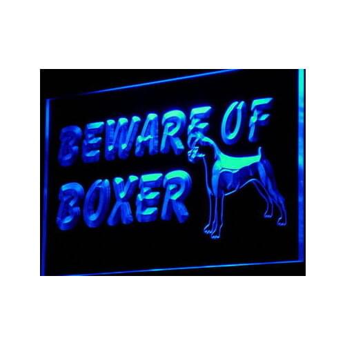 I835 Beware of Boxer Dog Display NEW Decor Neon Light Light Signs On/Off Switch 20+ Colors 5 Sizes