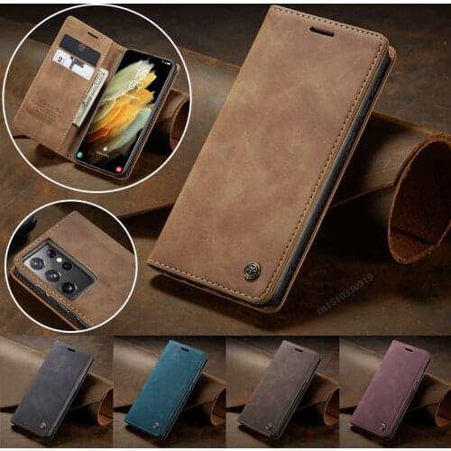 Magnetic Leather Wallet Case for Samsung Galaxy S21 Ultra S20 FE S10 S9 S8 Plus S7 A42 A32 A21S A31 A41 A51 A71 A50 A70 Cover