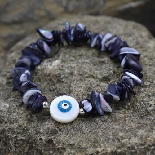 Natural Irregular Shell Bracelet Fashion Woman Lucky Eye Couple Summer Beach Bracelets Jewelry Female Gifts