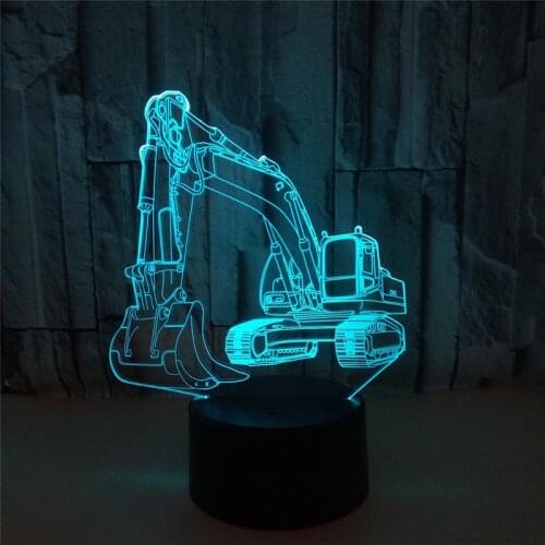 3d Visual Led Night Lights 7 Color Lamp Excavator For Kids Touch Usb Table Lampara Lampe Baby Sleeping Nightlight Motion Light