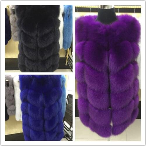 2017 new natural real fox fur vest winterwarm fur in the long section