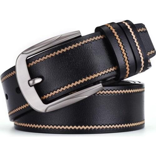 New style menGenuine Leather Belt Luxury Designer Strap Brand Belts High quality retro pin buckle men leather businessMetal Belt
