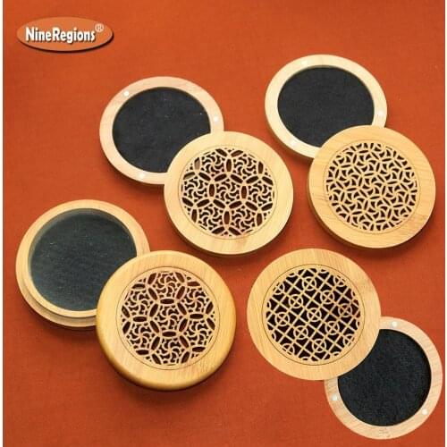 Wholesale Natural Bamboo incense coils Burner incensing holder round with fireproof mat Portable incenso incienso censer