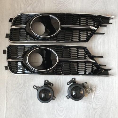 For Audi A6 C7 standard only 2016 2017ABS Fog Light Grill Protective Mesh Covers Lower Racing Grills With ACC