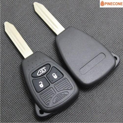 PINECONE for Dodge Dakota Durango Charger Jeep Grand Cherokee Chrysler 300 Town Key 3 Buttons Uncut Blade Remote Key Shell Case