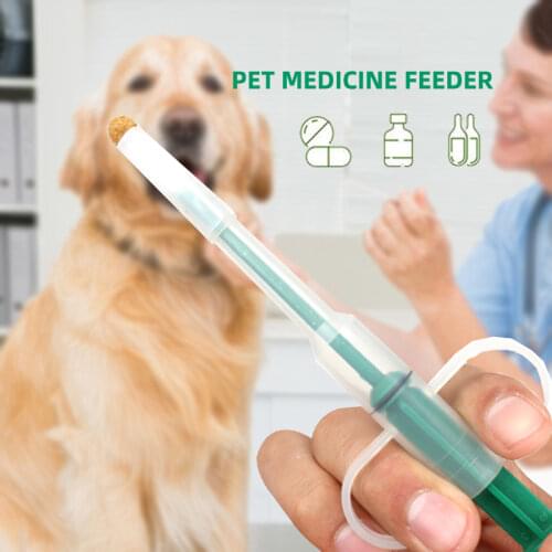 Double-head Pet Syringe Tablet Pill Gun Piller Push Dispenser Medicine Milk Syringe Dog Cat Tube Feeder Tools Dogs Accessories