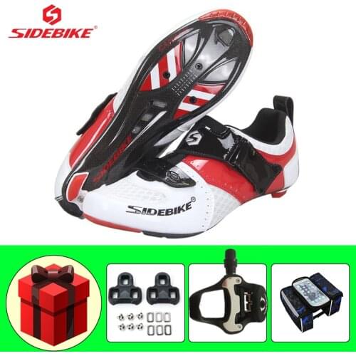 SIDEBIKE Ultra-light Carbon Road Riding Bicycle Sneakers Self-locking Sapatilha Ciclismo Breathable Bicicleta Triatlon Footwear