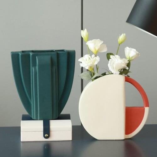 Nordic decoration homeceramic vase home curved flower vase hotel art decoration ornaments living room decoration decor vase