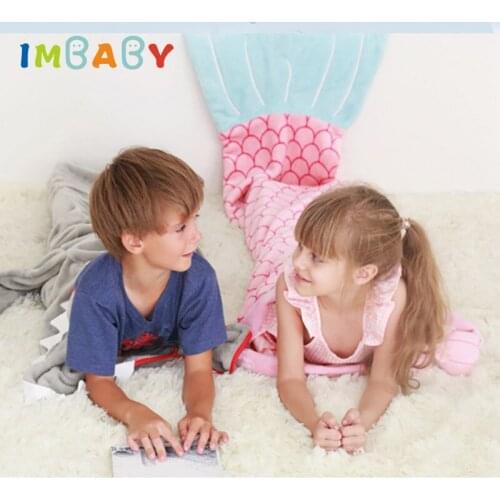 Nap Sleeping Bag Children Sleeping Sack Soft Fleece Blanket Shark Mermaid Crocodile Kids Warming Blanket Travel Sleeping Sack