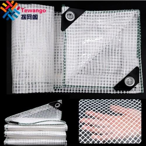 Tewango 50% Visible PE Cover Outdoor Waterprrof Tarpaulin Balcony Plant Rain Shelter With Anti-tearing Fiber Patio Awning Canopy