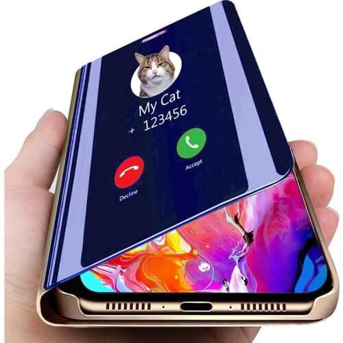 Luxury Smart Mirror Flip Phone Case For iPhone 11 Pro XR XS Max X Cover Leather Holder Standing for iPhone 6 6S 7 8 Plus Cases