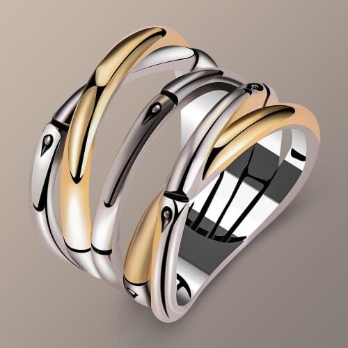 Vintage Style Female Ladies Big Finger Ring Retro Punk Gold Color Wedding Bands Party Engagement Rings For Women