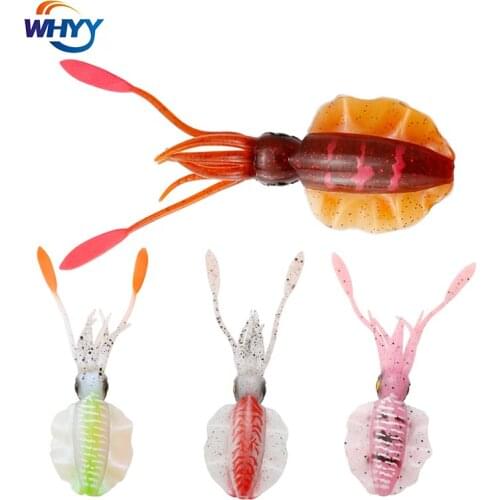 High 3D Fisheye Simulation Fishing Lure 150mm Luya Squid Bait Simulation Octopus Bait Luminous Soft Bait with Ears