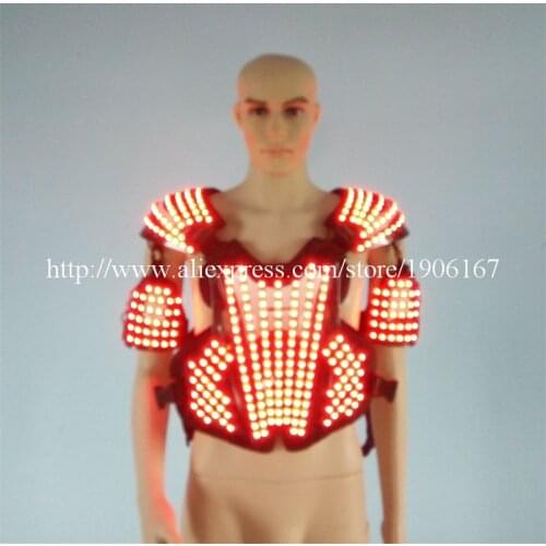 Colorful Led Light Up Armor Ballroom Costume Luminous Robot Suit Dance Wear Clothes For Party DJ Stage Show