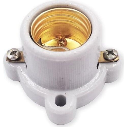 10pcs Ceramic Lamp Holder E27 Universal Copper Screw Cap Light Bulb Base Lamp Bases Socket