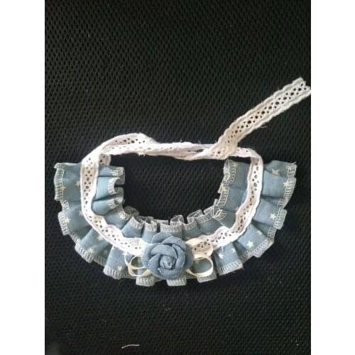 2020 New Pet Accessories Handmade Ties Dog Necklace Dog Neckties Collar Cat Denim Flower Bib Hood
